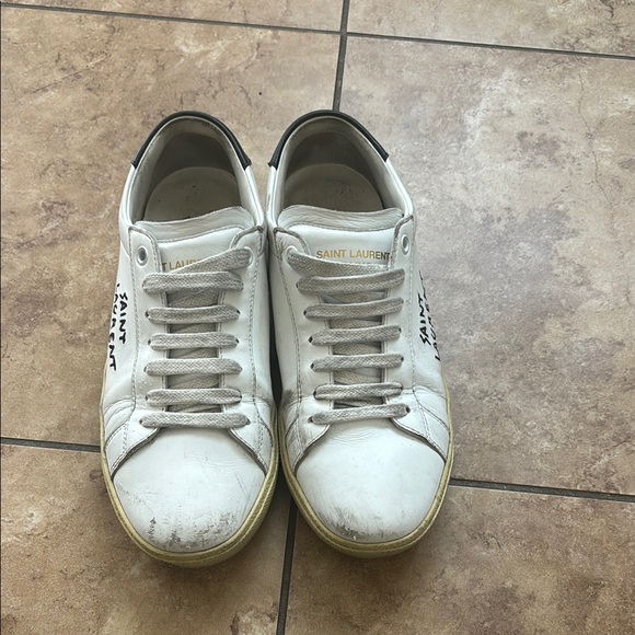 Saint Laurent White Sneakers with Perforated Design - Picture 1 of 3